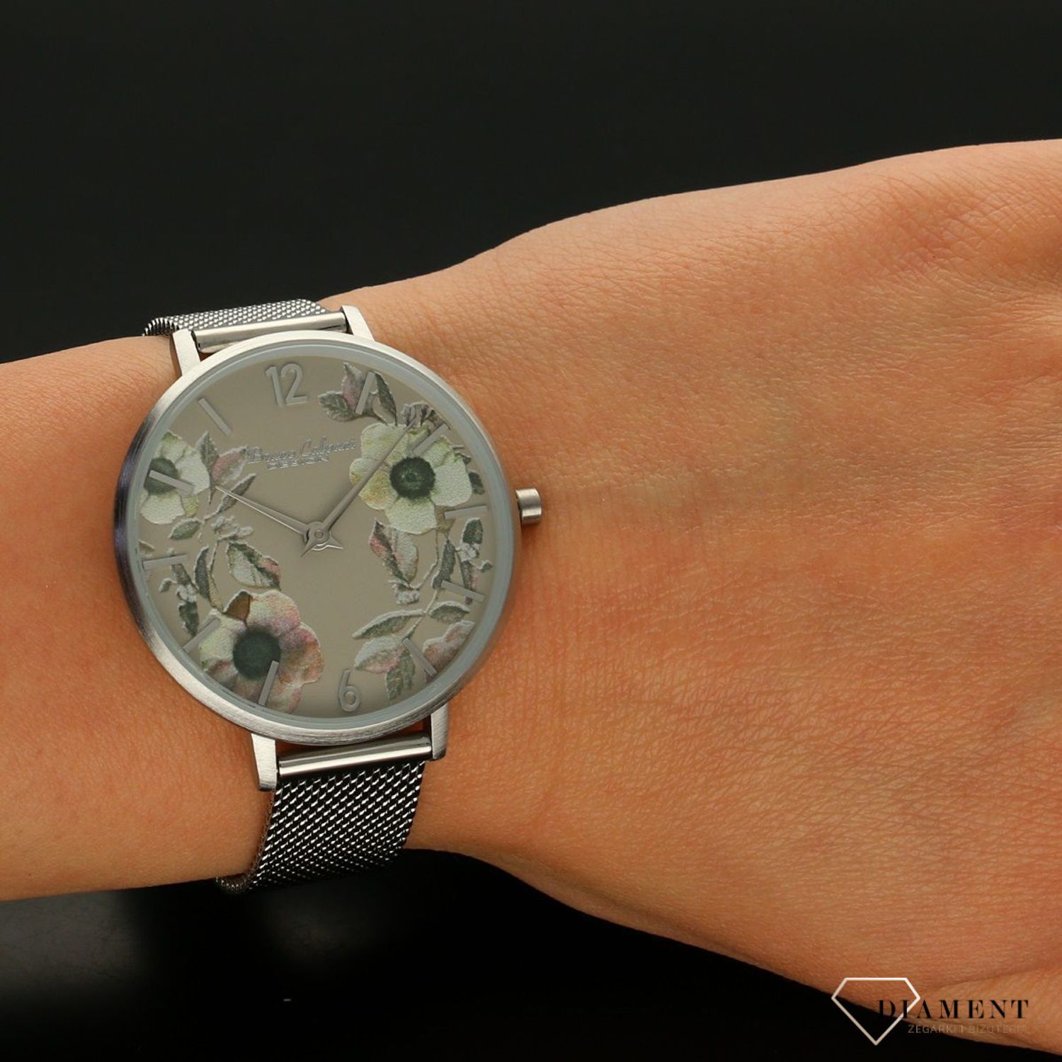 ZegarekZegarek damski na bransolecie Bruno Calvani 'Stonowane kwiaty' BC90558 KWIATY jpg.jpg